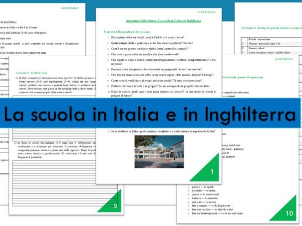 GCSE Italian (Pearson Edexcel) Theme: School taly vs England Higher Tier