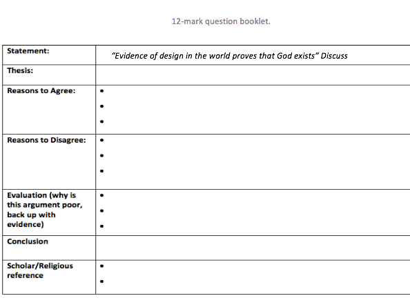 12 mark question revision . (AQA)