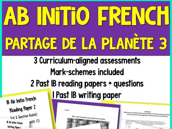 IB French Ab Initio Exam Skills Writing Reading Speaking | Partage de la Planete(3)