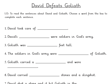 RE Year 1 - David and Goliath