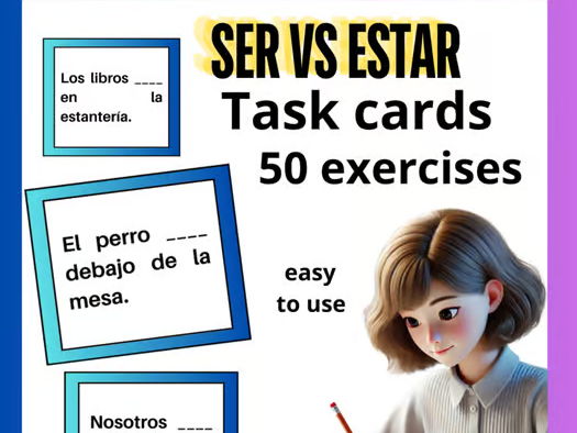 Ser vs Estar Spanish Activities | Printable Task Cards |