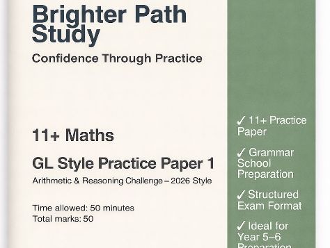 11+ Maths paper 3 – Grammar School Practice Papers (GL Style)