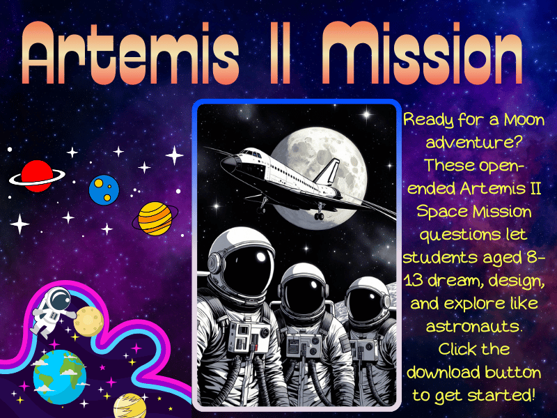 Artemis II Space Mission Questions: A Fun STEM Writing Activity for Kids!