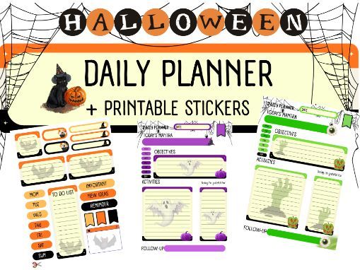 FREE HALLOWEEN daily planner + printable stickers