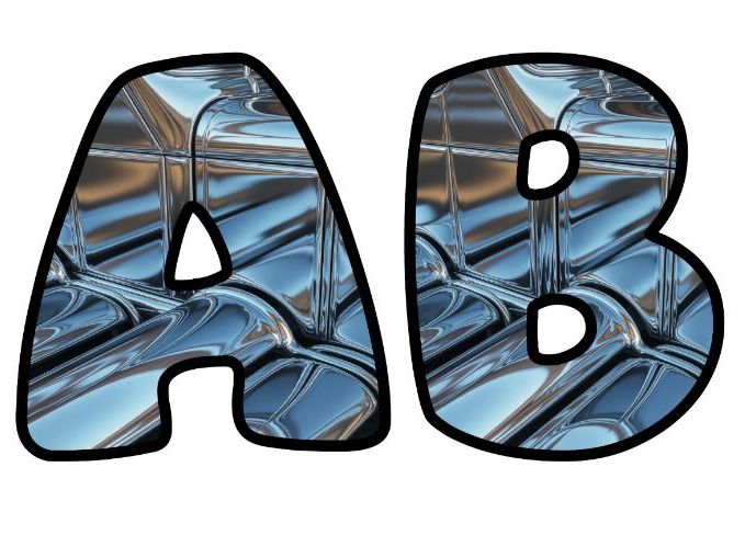 Metal Work Dt Classroom Display | Lettering Set | Upper & Lowercase, 0-9 and Signs