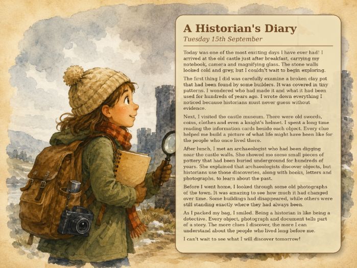 Year 3 Reading Comprehension: A Historian's Diary