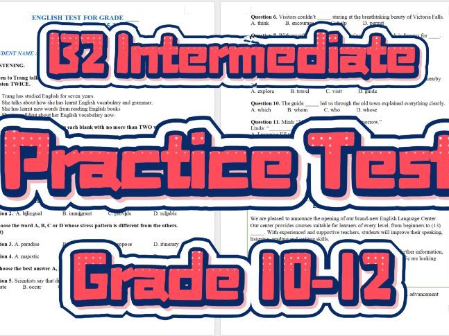English Test Grade 9-10: Tourism, Gobi Desert & Listening (60 min) 40 Qs