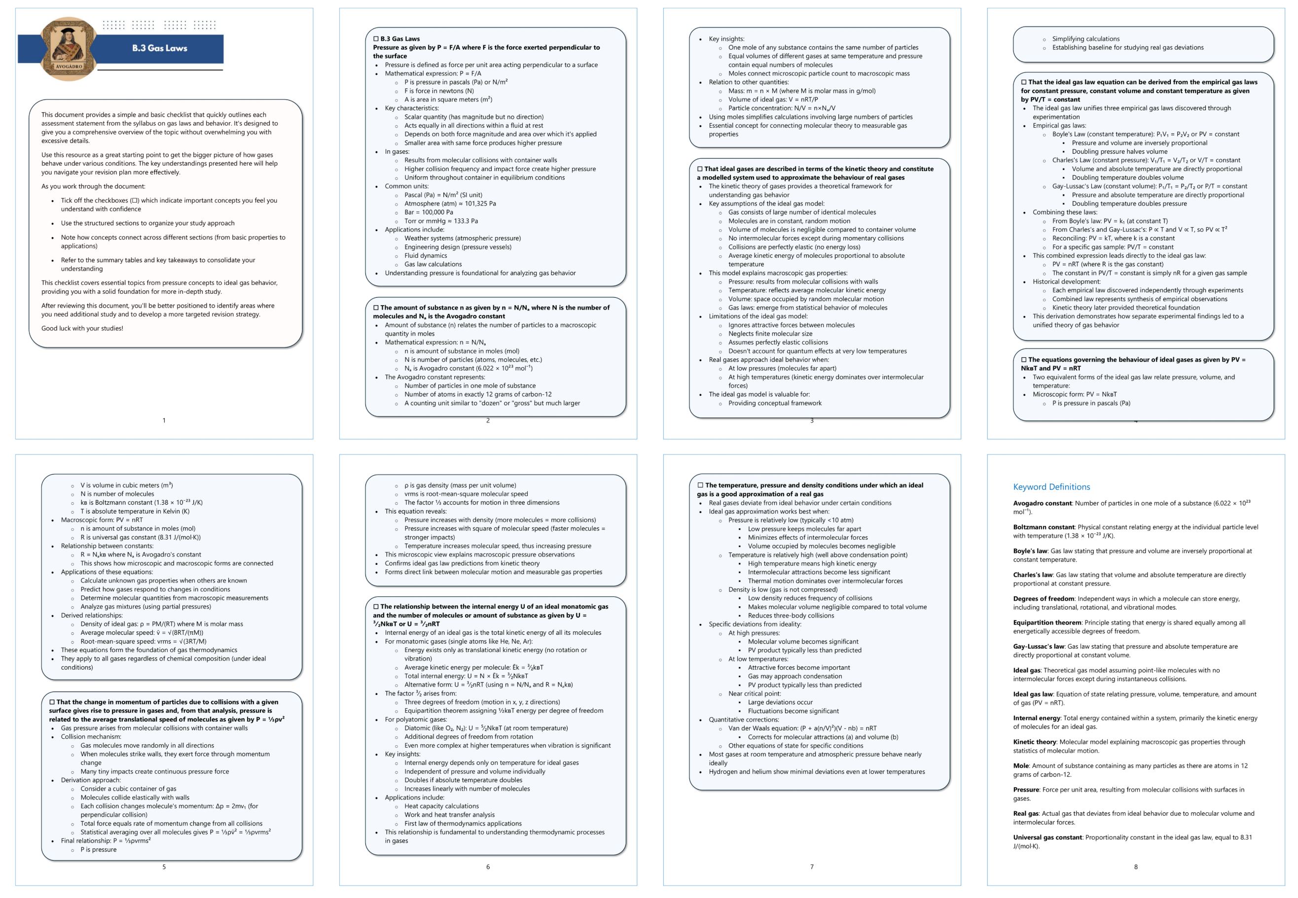 IB DP Physics: B.3 Gas Laws – Condensed Topic Revision Notes (2026 ...