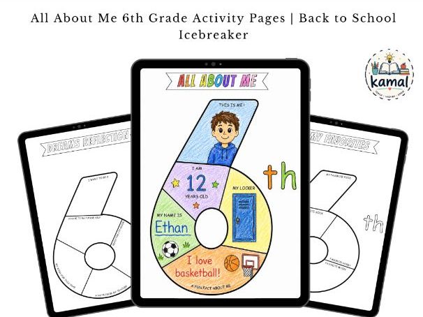 All About Me 6th Grade Activity Pages | Back to School Icebreaker