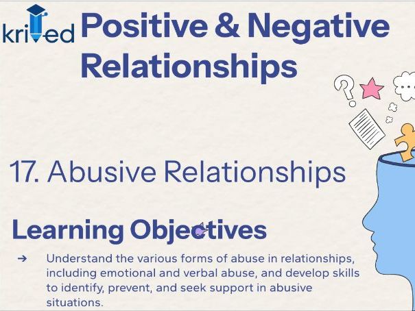 Abusive Relationships – KS4 Year 10 PSHE on Emotional, Verbal & Relationship Safety