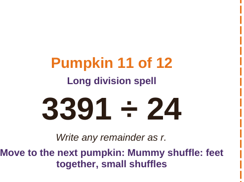 Outdoor pumpkin long division game- Yr6