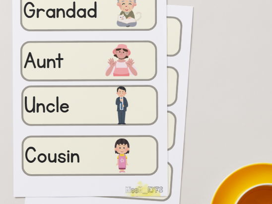 Family Vocabulary Cards | EYFS | Family Topic Word Cards