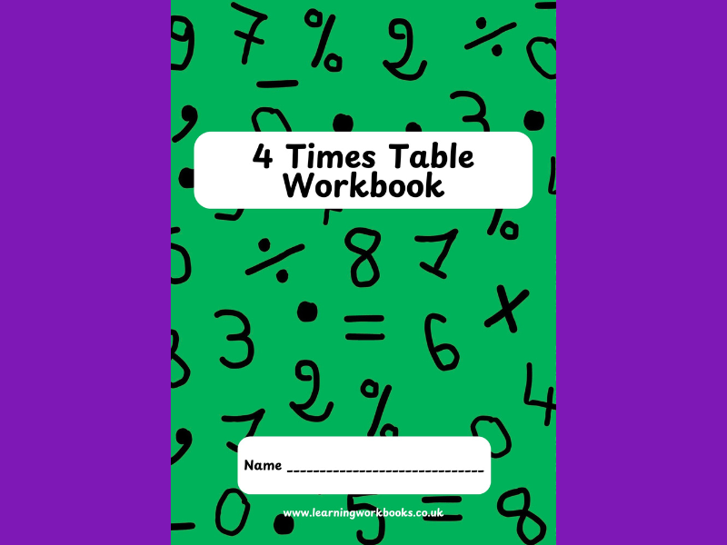 4 Times Table Workbook