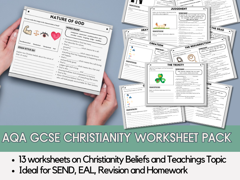 AQA GCSE Christianity Beliefs & Teachings Worksheet Pack