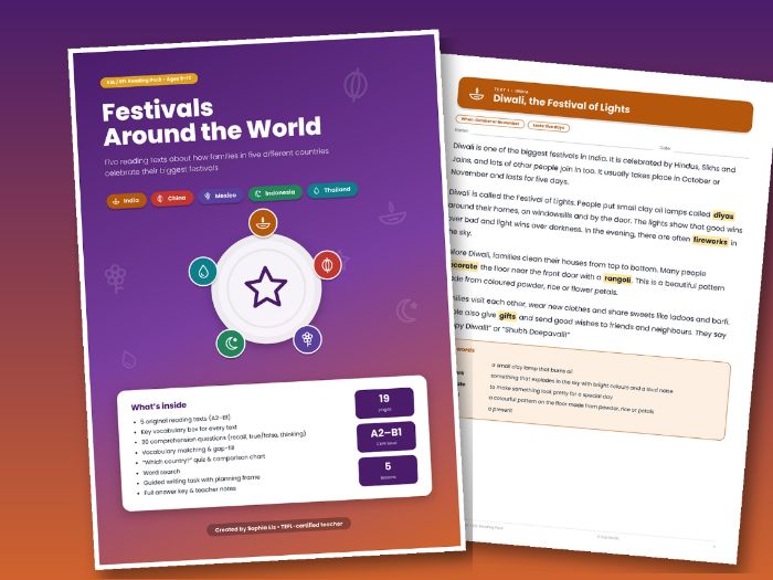 ESL Festivals Around the World Reading Pack