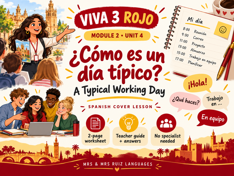 KS3 Spanish Cover Lesson | Viva 3 Rojo Module 2 Unit 4 | ¿Cómo es un día típico?