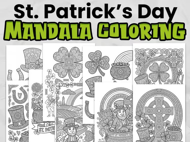 St Patrick’s Day Mandala Colouring Pages | Mindfulness Activity | No Prep