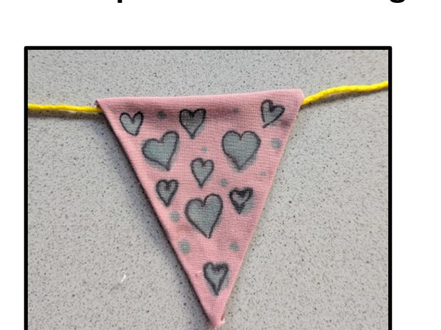 Step by step no stitch bunting