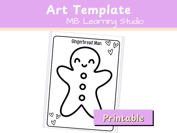Christmas, Winter & Gingerbread Man Art Template