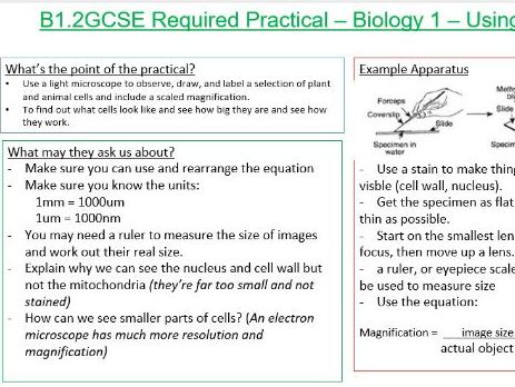 Biology AQA required practical's paper 1