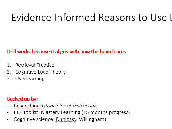 Teaching and Learning Briefing - Drill