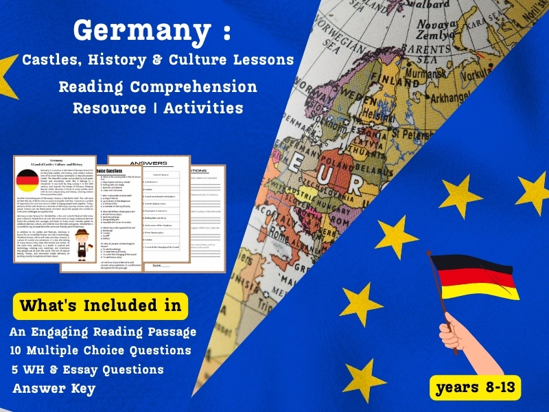 Germany Reading Comprehension Unit: Castles, History & Culture Lessons