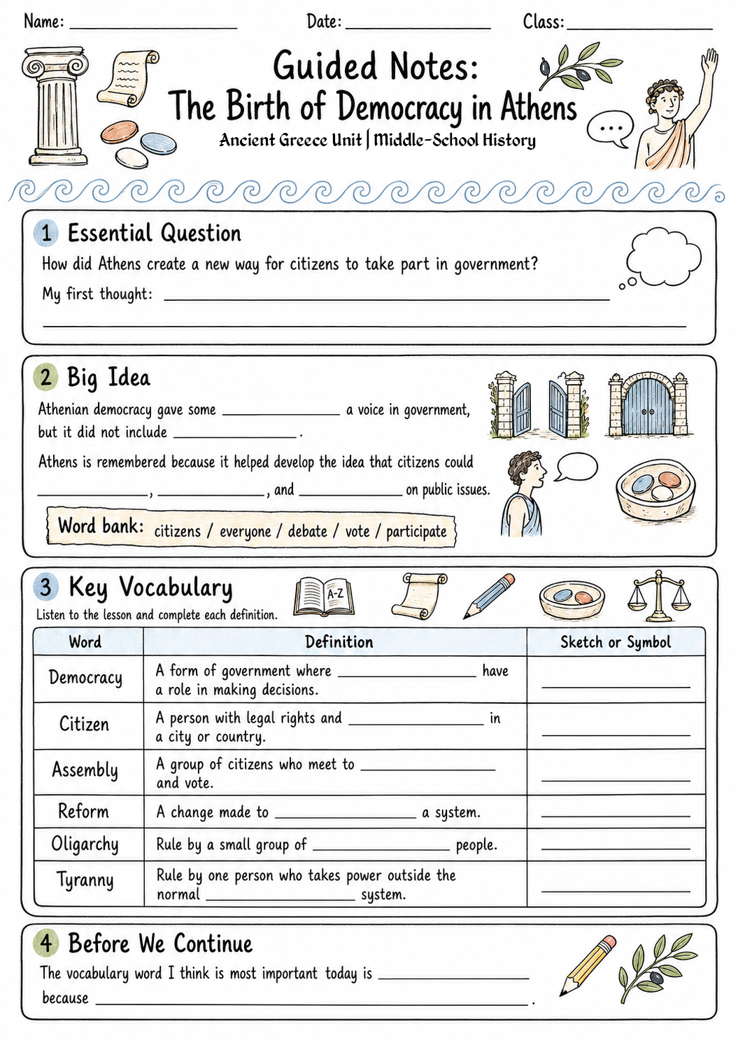 The Birth of Democracy in Athens Lesson Bundle | Ancient Greece Unit ...