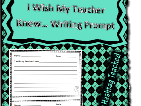 I Wish My Teacher Knew Writing Prompt Template