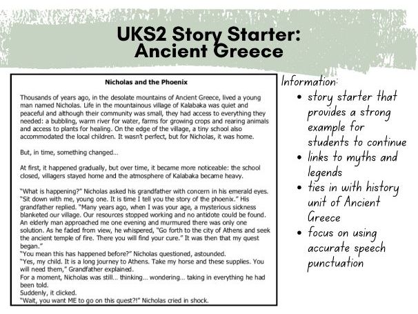 UKS2 Story Starter - Ancient Greek Myths