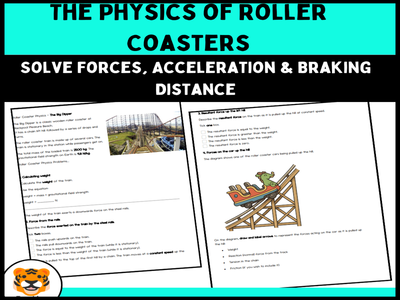 Roller Coaster Physics Worksheet | KS3–KS4 Forces, Work & Acceleration