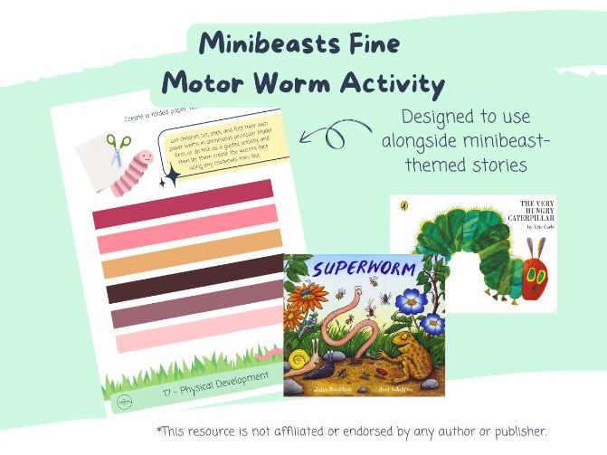 Minibeasts Fine Motor Folded Superworm Activity