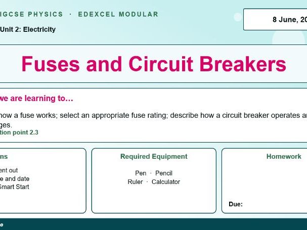 IGCSE Physics: Fuses and Circuit Breakers | Edexcel Modular | Unit 2 | L12