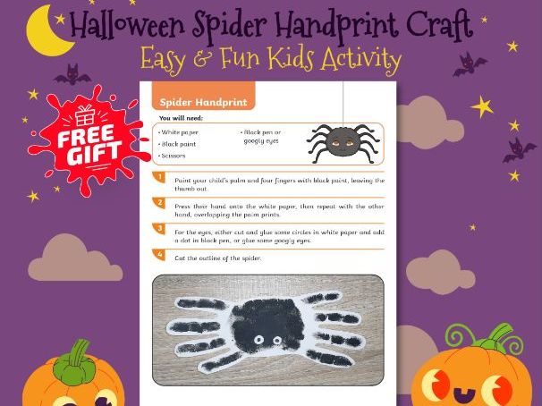 Halloween Spider Handprint Craft | Easy & Fun Kids Activity