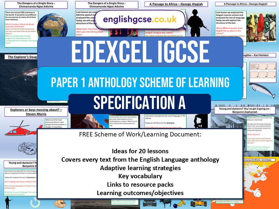 Edexcel IGCSE English Language Paper 1 Anthology