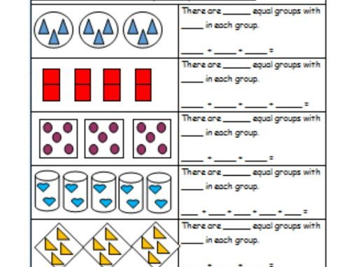 Year 1 Multiplication Making Equal Groups Worksheet And Extension 