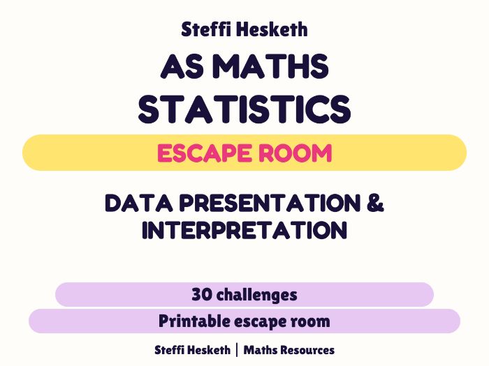 AS Statistics Data Presentation & Interpretation Escape Room | 30 Challenges