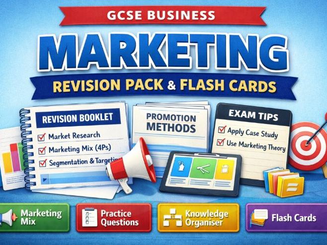 GCSE Business Marketing Revision Pack & Flash Cards
