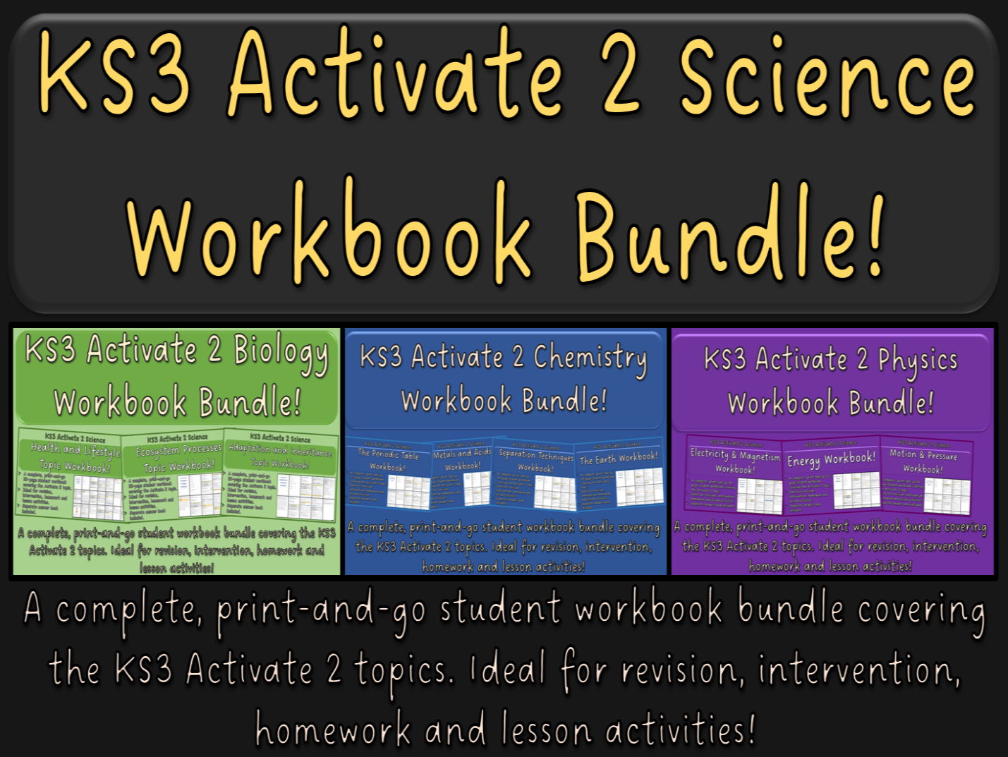 KS3 Activate 2 Science Workbook Bundle