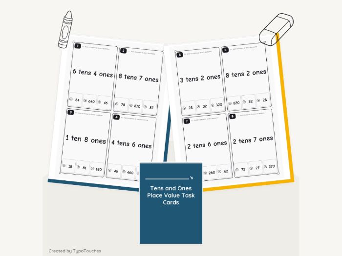 Tens and Ones Place Value Task Cards | 13 pp