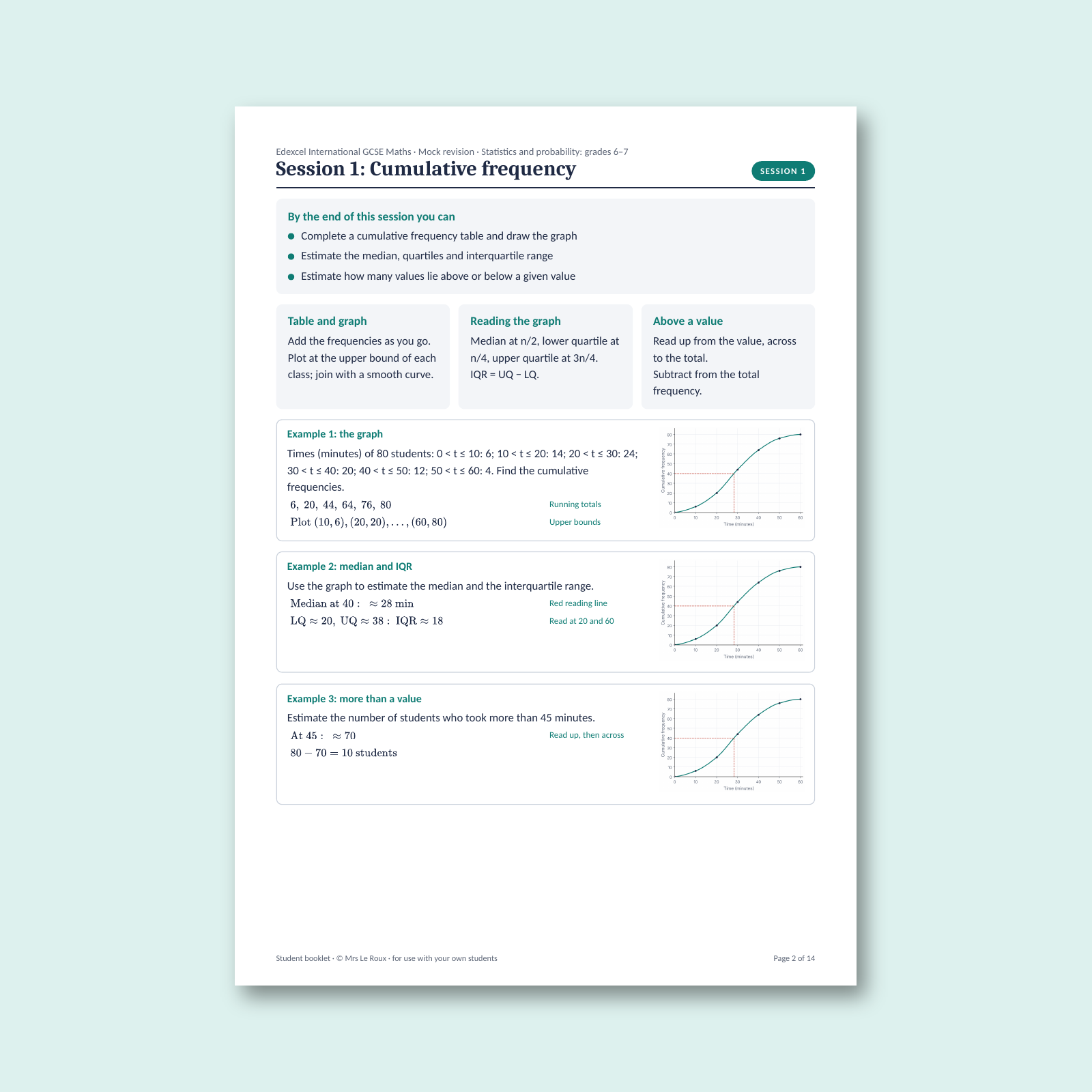 IGCSE mock revision: Statistics and probability grades 6–7 (Edexcel ...
