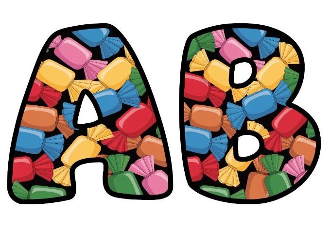 Learning Is So Sweet Candies Classroom Display | Lettering Set | Whole Alphabet A-Z and 0-9