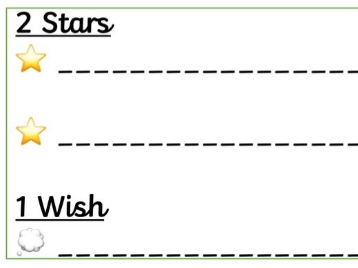 2 Stars 1 Wish - Self/peer evaluation and marking