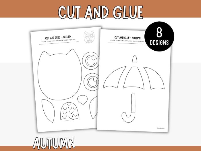 Autumn Cut and Stick Craft for Kids