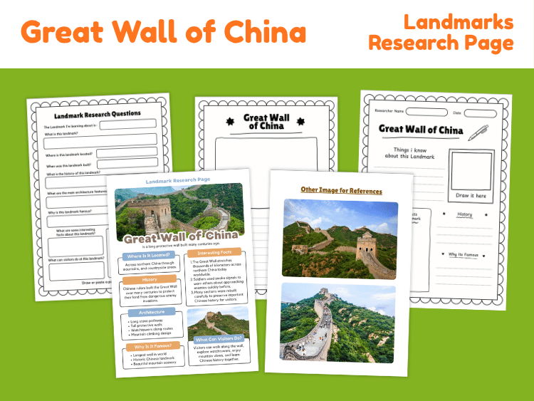 Great Wall of China Research Project | Landmark Worksheets