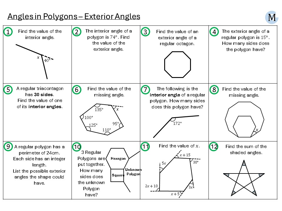 Exterior Angles of Polygons