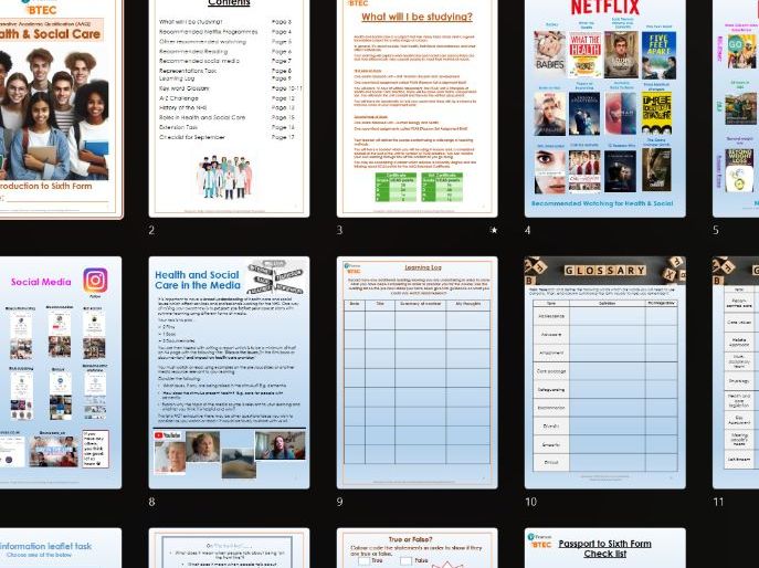 AAQ OCR Cambridge Health & Social Care Y11-Y12 transition summer booklet