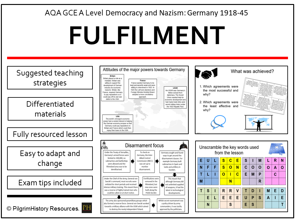 Stresemann Foreign Policy and Fulfilment | AQA A  Level History