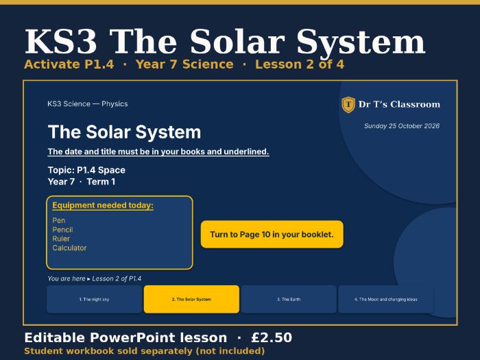 KS3 Activate P1.4 Space: The Solar System