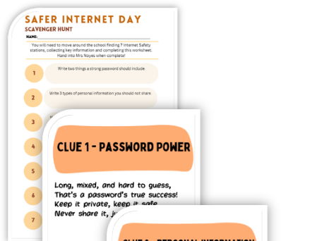 Safer internet day - scavenger hunt