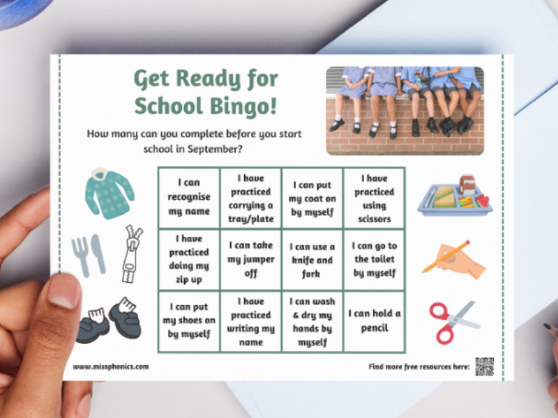 School Readiness Bingo | Starting School Independence Skills Checklist